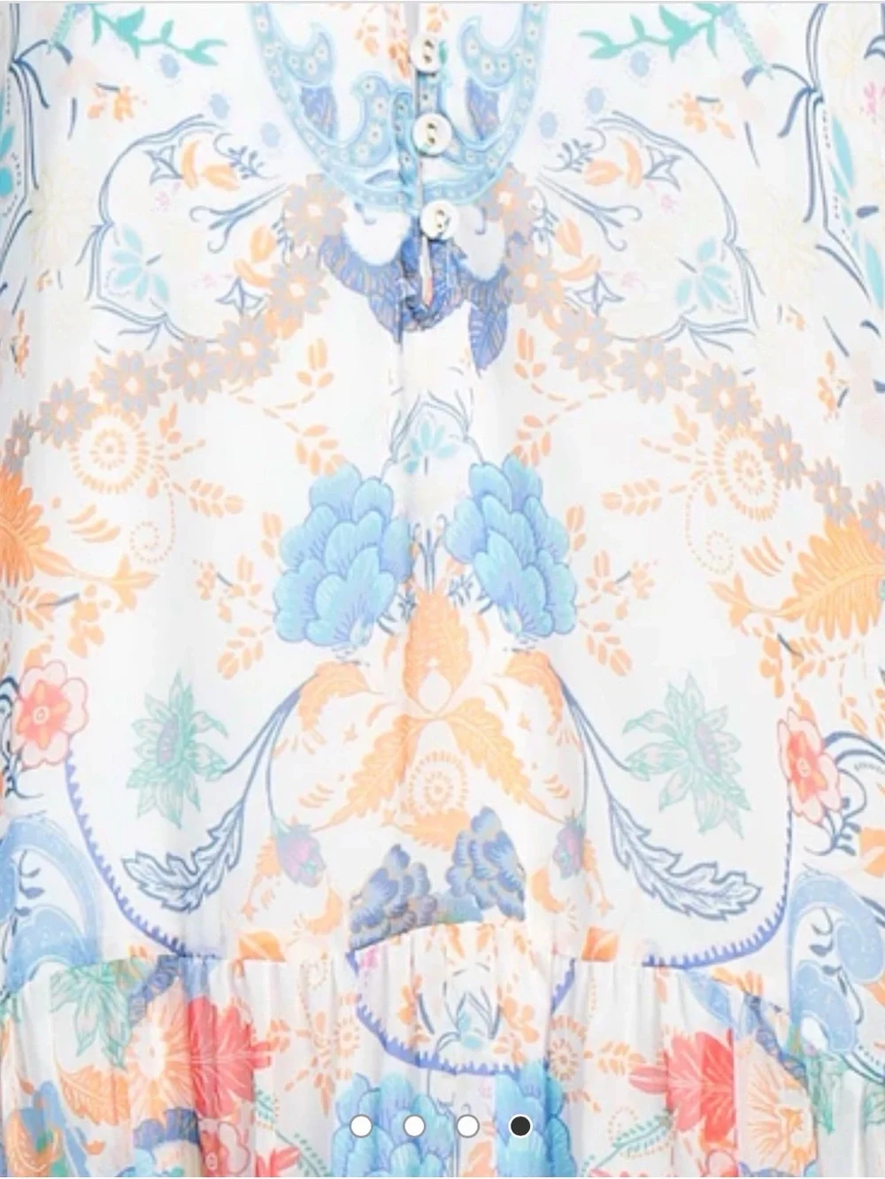 Hale Bob Multicolor Floral Paisley Tunic Dress - Blue, Orange, Red